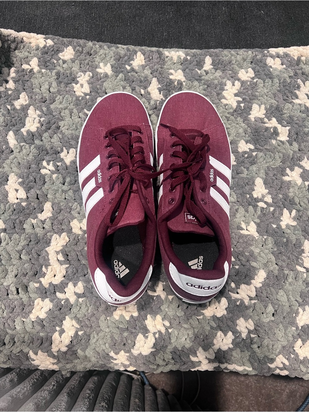 Adidas Daily 3.0 Canvas Sneakers Burgundy Maroon Men's - Picture 9 of 9